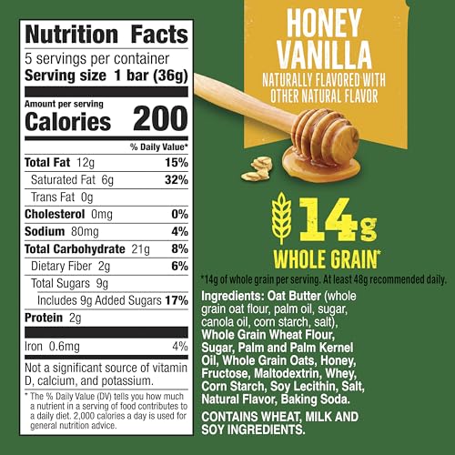 Image of Nature Valley Crispy Creamy Wafer Bars, Honey Vanilla, Whole Grain, 6.5 oz, 5 Bars, (Pack of 6)