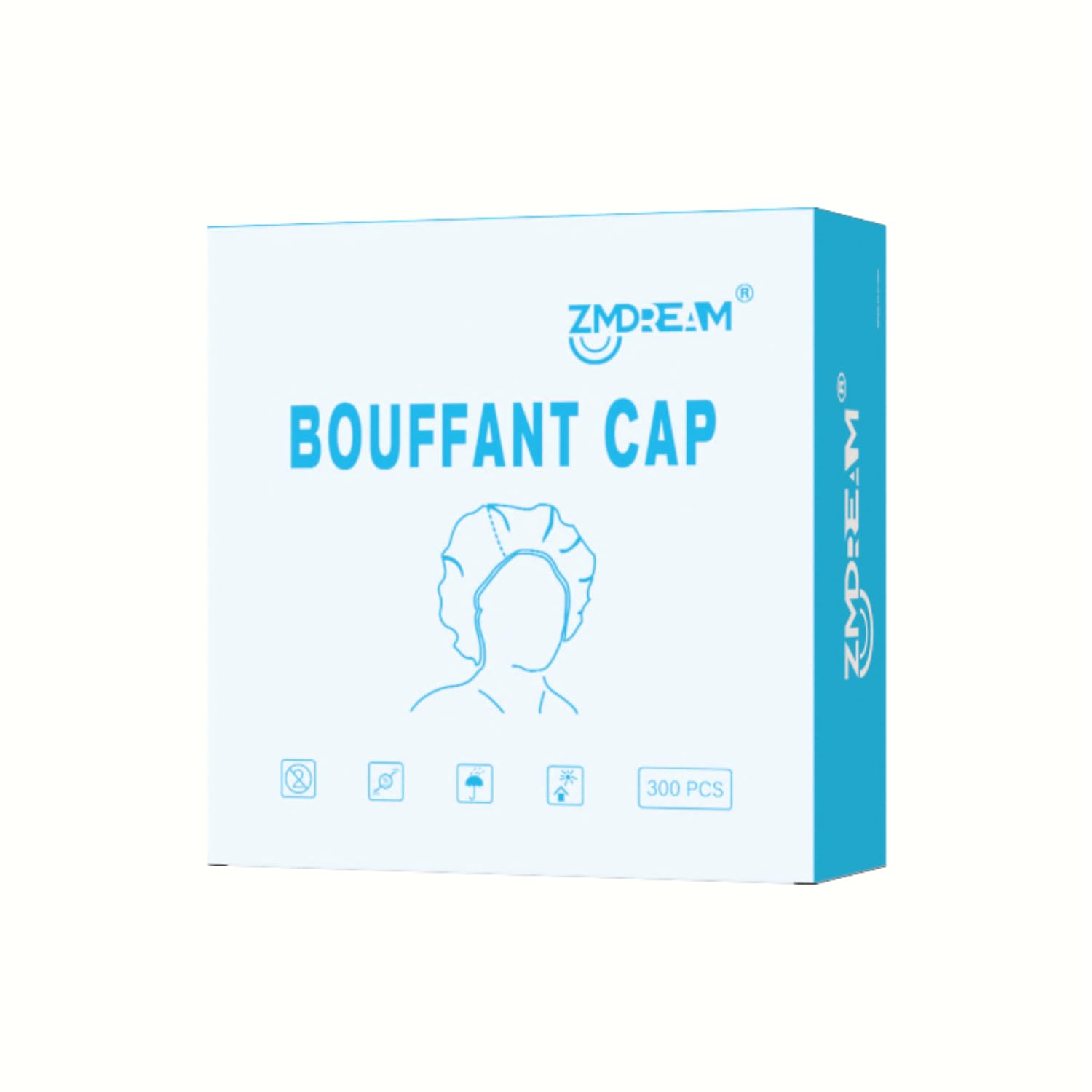 ZMDREAMDisposable Bouffant Cap 24 Inch Pack of 100 White