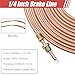 25 Ft Copper-Coated Brake Line Kit, 1/4” nicopp brake line Tubing Coil with 20 Fittings, Gold