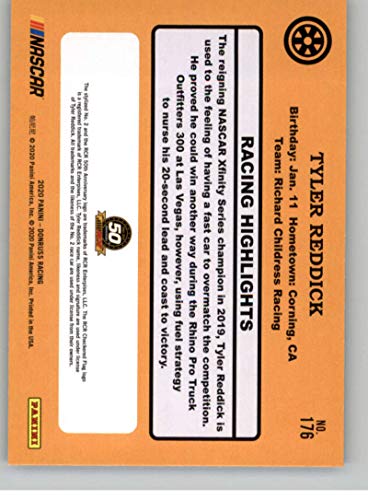 2020 Donruss Racing #176 Tyler Reddick 50th Anniversary RCR/Richard Childress Racing/Chevrolet Official NASCAR Trading Card