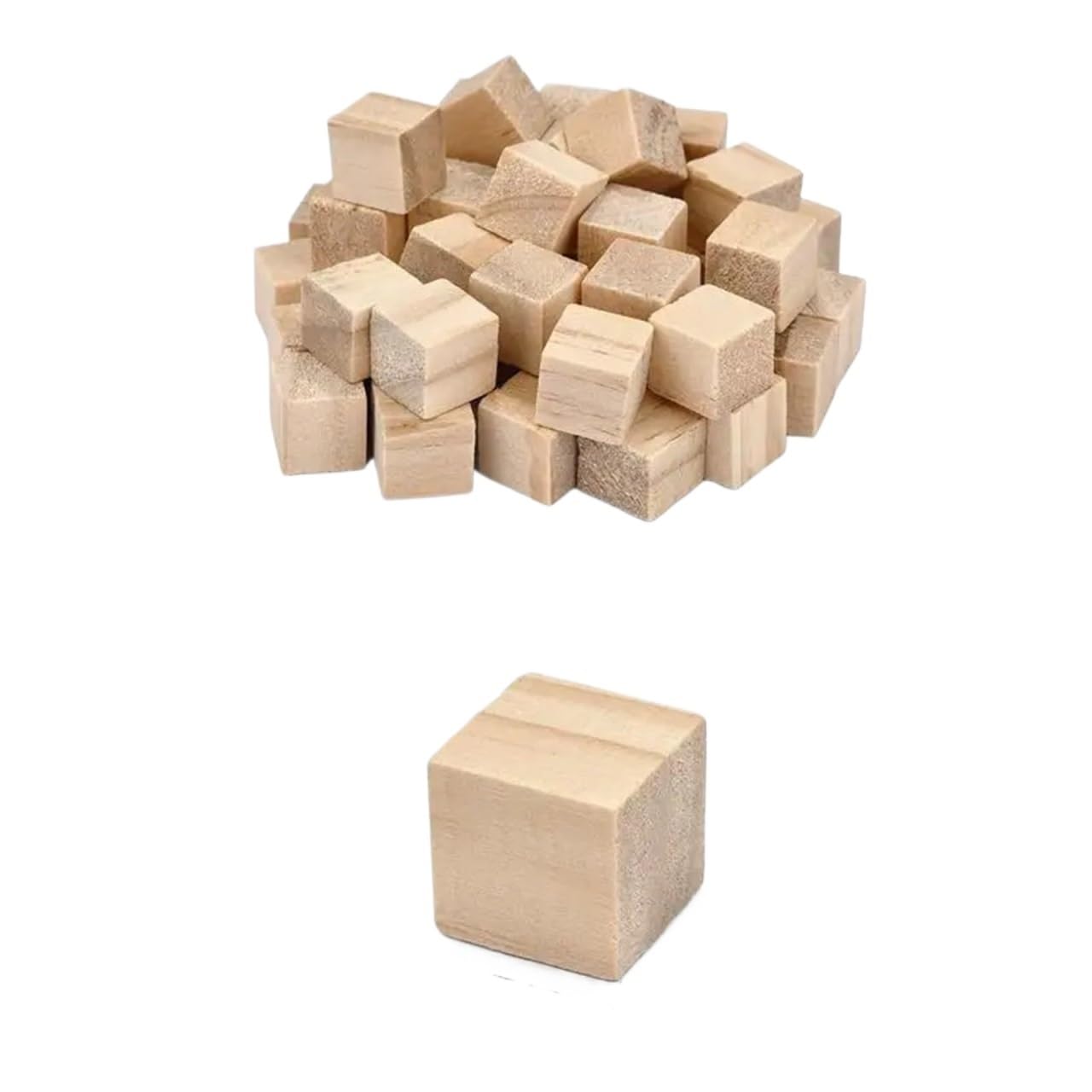 200 piezas de 10 mm sin terminar, mini bloques cuadrados madera for bricolaje, cubos maciza