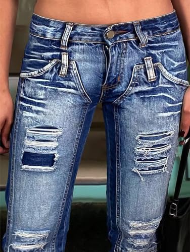 Flamingals Ripped Capri Jeans for Women Stretch Butt Lifting Low Rise Skinny Capris Denim Pants2