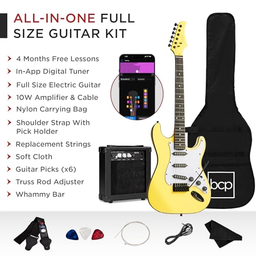 image for Best Choice Products 39in Full Size Beginner Electric Guitar Starter K