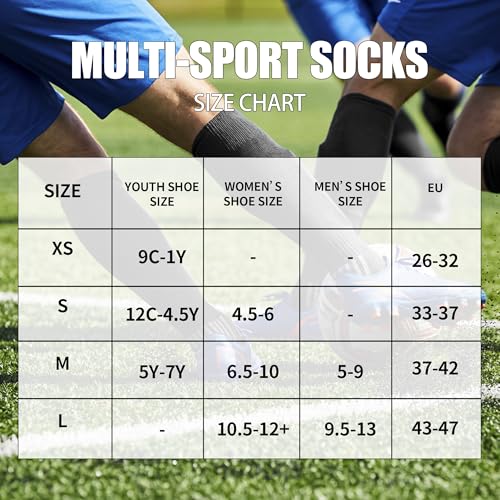 Image of GRAPMKTG 3 Pack Softball Soccer Socks Baseball Football Socks for Youth Men and Women