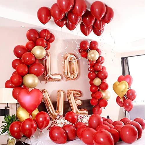 Red Balloons, Red Balloon Garland Arch Kit 5/10/12/18 Inch Matte Latex Red Balloons Different Sizes As Birthday Balloons Wedding Valentine’s Day Balloons Christmas Balloons Party Decorations #TOP4