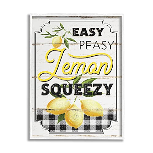 Stupell Industries Vintage Rustic Easy Peasy Lemon Squeezy Quote, Design by Jennifer Pugh