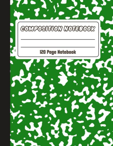 Green Marble Composition Notebook: College Ruled 120 Page Composition Notebook with Green Marble Cover for Boys and Girls