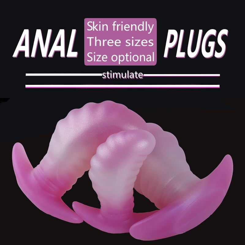 5.12" Large Butt Plug Mango Shape Anal Sex Toy, Huge Butt Plug Prostate Plug Big Silicone Butt Plug Trainer, Anal Plug Wearable Soft Long Anal Dilator for Beginner Advanced Men Women Couple Gay(Purple