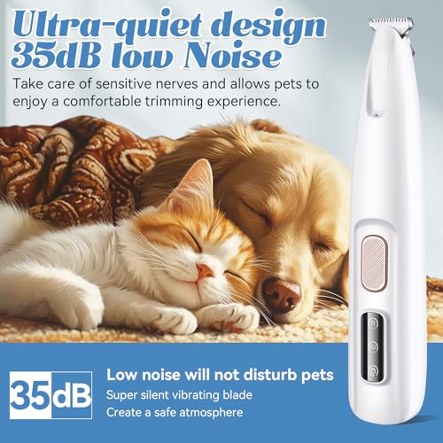 Image of Upgraded Dog Paw Trimmer Electric, Pet Paw Trimmer with LED Light Waterproof, Pet Feet Hair Clipper Cordless Low Noise Rechargeable, Grooming Shaver for Dogs & Cats Eyes Face Ears Rump Hair | Dog Paw Trimmer with LED Light, Grooming Shaver for Pet Feet Eyes Face Ears Rump Hair, USB Rechargeable, Waterproof, Quiet
