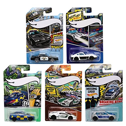 Hot Wheels Police Pursuit Comic Missing Logo Art Variant 5-Pack miniatura 1
