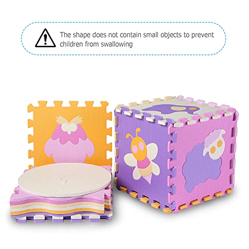 Tamiplay Foam Play Mat For Kids，25Pcs Square Interlocking Puzzle Floor Mat，Baby Play Mat Floor Mat Foam Puzzle Playmat For Toddlers With Fence - 9 Different Animal #TOP1