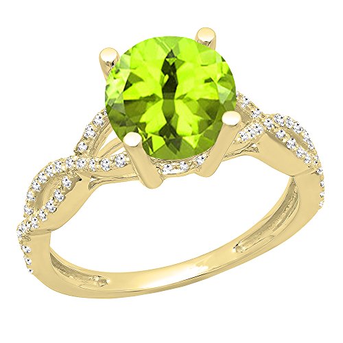 Imagen de Dazzlingrock Collection Anillo de compromiso de oro amarillo con vástago dividido cruzado de 14 quilates