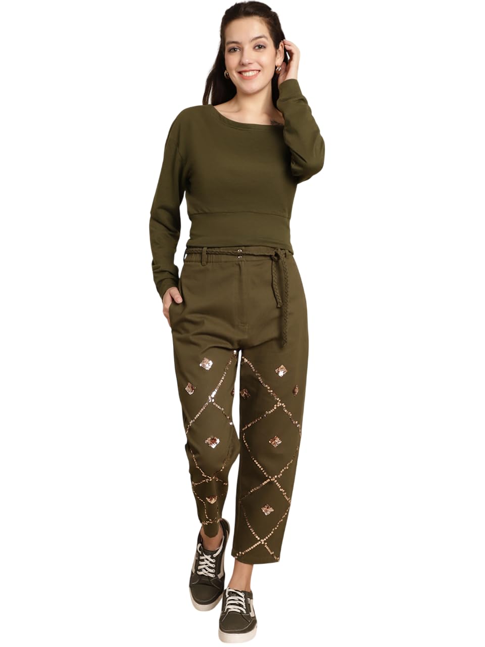 Stylish Womens Polycotton Solid Long Sleeves One Shoulder Regular Fit Co-ord Set | Lightweight & Breathable Fabric | Sweatshirts & Jogger Set-image-27