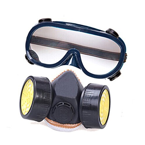 Vktech Industrial Gas Chemical Anti-Dust Respirator Mask Goggles Set (Style B) - Thumbnail 2