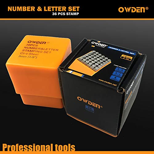image for OWDEN Professional 36Pcs. Steel Metal Stamping Tool Set,(1/8”) 3mm,S