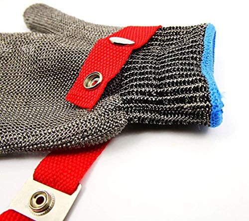 Red Safety Cut Proof Stab Resistant Stainless Steel Metal Mesh Butcher Glove Level 5 Protection Size Xl #TOP4