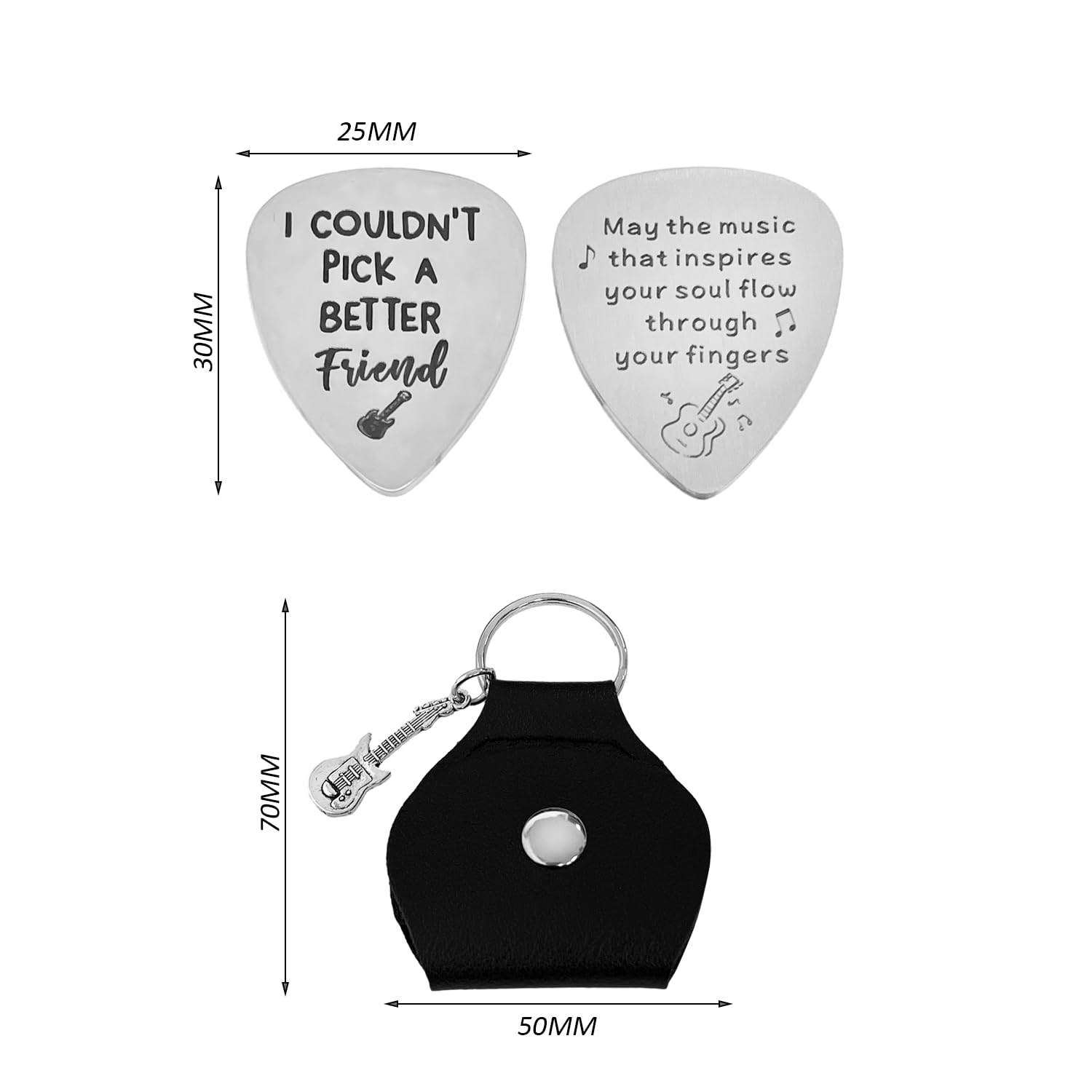Set Da 10 Plettri Per Chitarra Con Personaggi Animati + Porta Plettri &ndash; Medi E Colorati