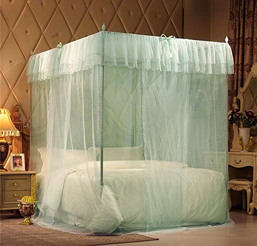 Mengersi Princess Canopy Bed Curtains Bed Drapes For Girls Kids (California King, Sky Blue) #TOP1