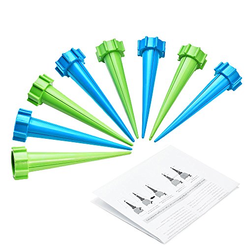 Outus 8 Pieces Automatic Control Drip Plant Watering Spikes Irrigation Spikes Waterers Bottle Irrigation System