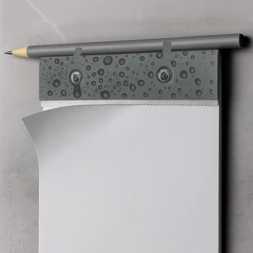 4-Pack Waterproof Notepad for Shower – Stone Paper Waterproof Shower Notepad Set in 4 Colors – 100 Pages Each with Pencil – Residue-Free Adhesion – Shower Thoughts Notepad, Works on Uneven Surfaces
