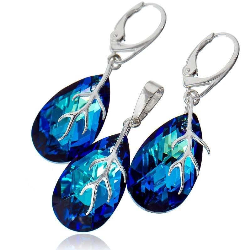 Boucles d'oreilles cristaux d'origine haut de gamme argent 925 ARANDE