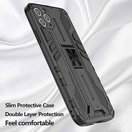 Rizz Iphone 11 Pro Max Cases With Kickstand And Magnetic Ultra Slim Shockproof Cover Mobile Phone Case For Women And Men Drop Protection Armor Military (Black) #TOP2