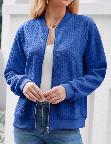 Women's Zip Up Cardigan Sweater Hoodies Long Sleeve Jacket Crewneck Casual Outerwear Spring Fall Trendy Coat Outfits3