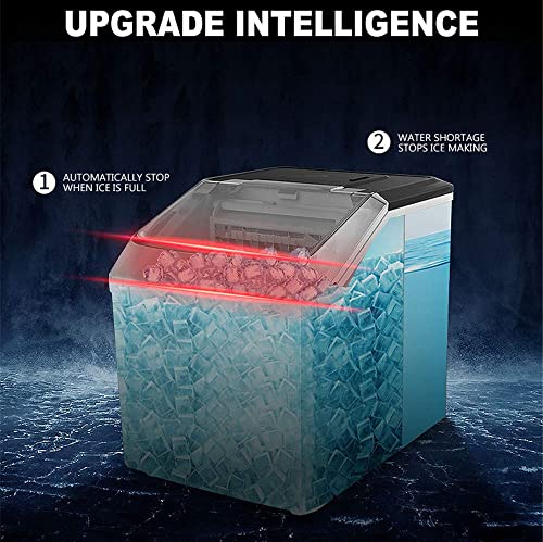 MHGD Aufsatz-Eismaschine, 55 lbs in 24 Stunden, elektrische Eismaschine mit LCD-Display, Selbstreinigungsfunktion, für… – Bild 6