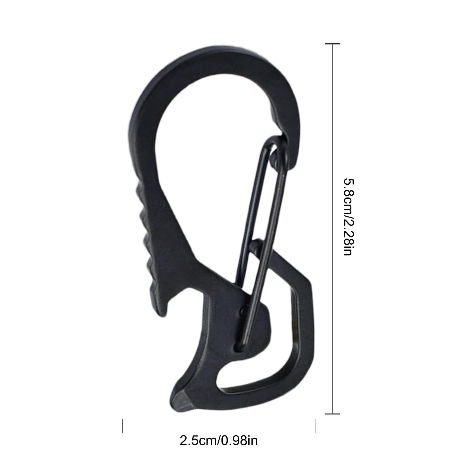 10 Moschettoni In Alluminio Nero - 5 Cm, A D, Per Escursionismo, Campeggio, Zaini E Chiavi - Foto 6