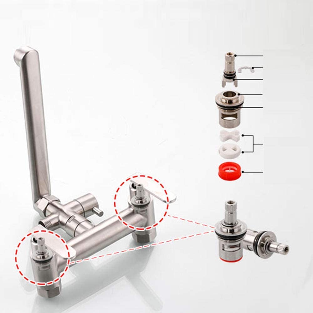 CMBSSTFC Pistola rociadora para Grifo de Montaje en Pared, trefilado de Acero Inoxidable 304, Grifo de Agua fría y Caliente, Tirador multifunción, Fregadero de Cocina, grifos para Fregadero de