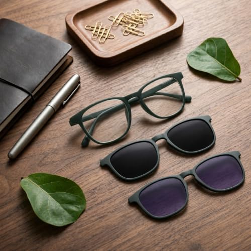 Image of 3-in-1 Magnetic Clip On Sunglasses for Men & Women