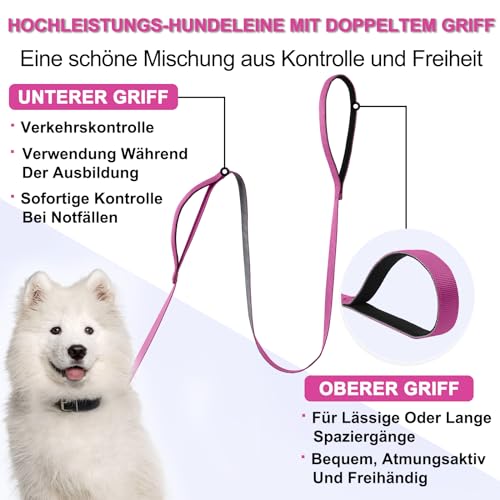 Demigreat Recall Lead for Dogs 1.5m, Purple, Polypropylene Metal, Robust, Lightweight, Comfortable Grip, Reflective Design - Image 3