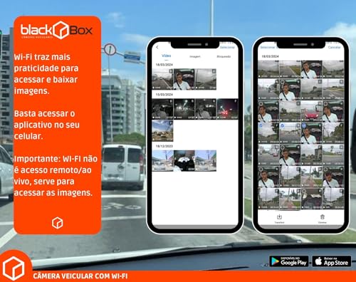 Black Box GP3 - Câmera Veicular, Wifi, Tripla (Frontal + Interna + Traseira), FULL HD, Visão Noturna