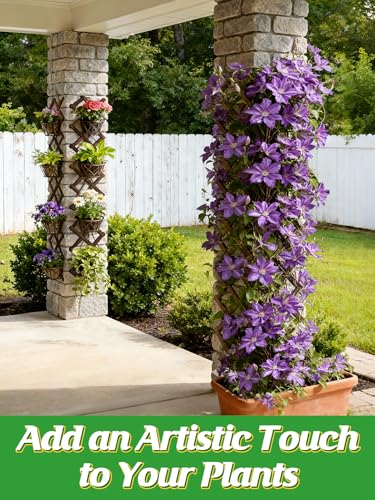 Image of 4Pcs 13x78 Expandable Wood Wall Trellis for Climbing Plants Outdoor /Indoor