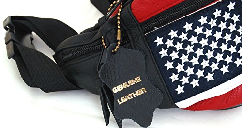 Usa Flag Fanny Pack Stars & Stripes Belt Bag Travel Purse Waist Bag Real Leather #TOP4