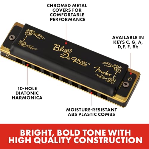 Harmonicas Fender Blues DeVille pack de 3 avec étui de transport rigide inclus