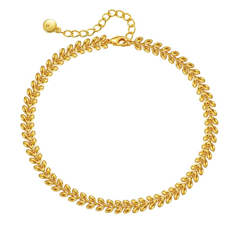Yumikoo 18k Gold Plated Anklet, Women Adjustable Gold Tone Ankle Bracelet