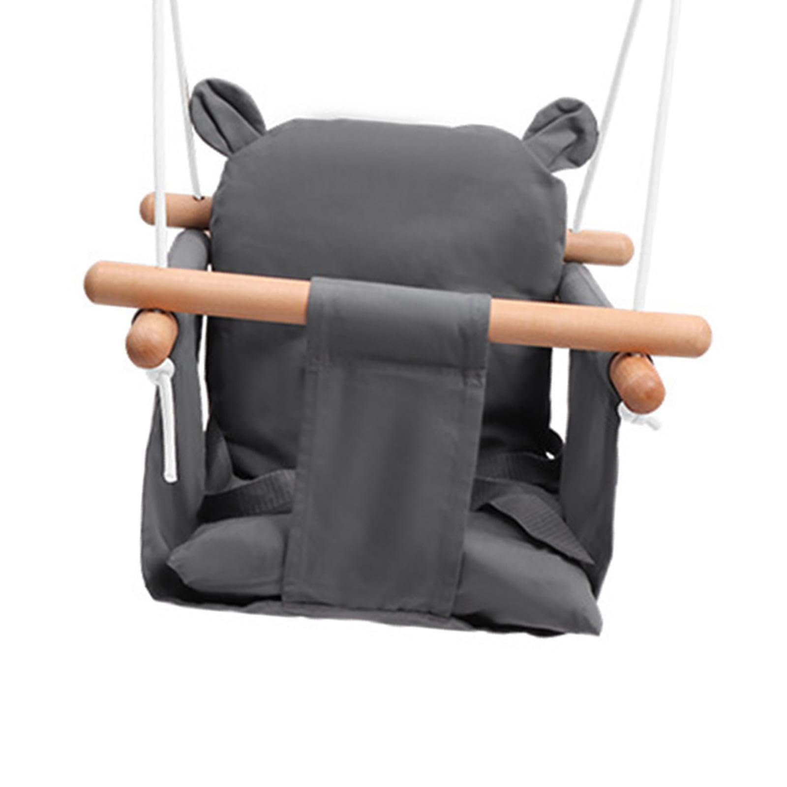 the style sutra THE STYLE SUTRA® Canvas Swing Chair Wood Utility Rocking Chair for Family Sports Drawing Room-picture-39