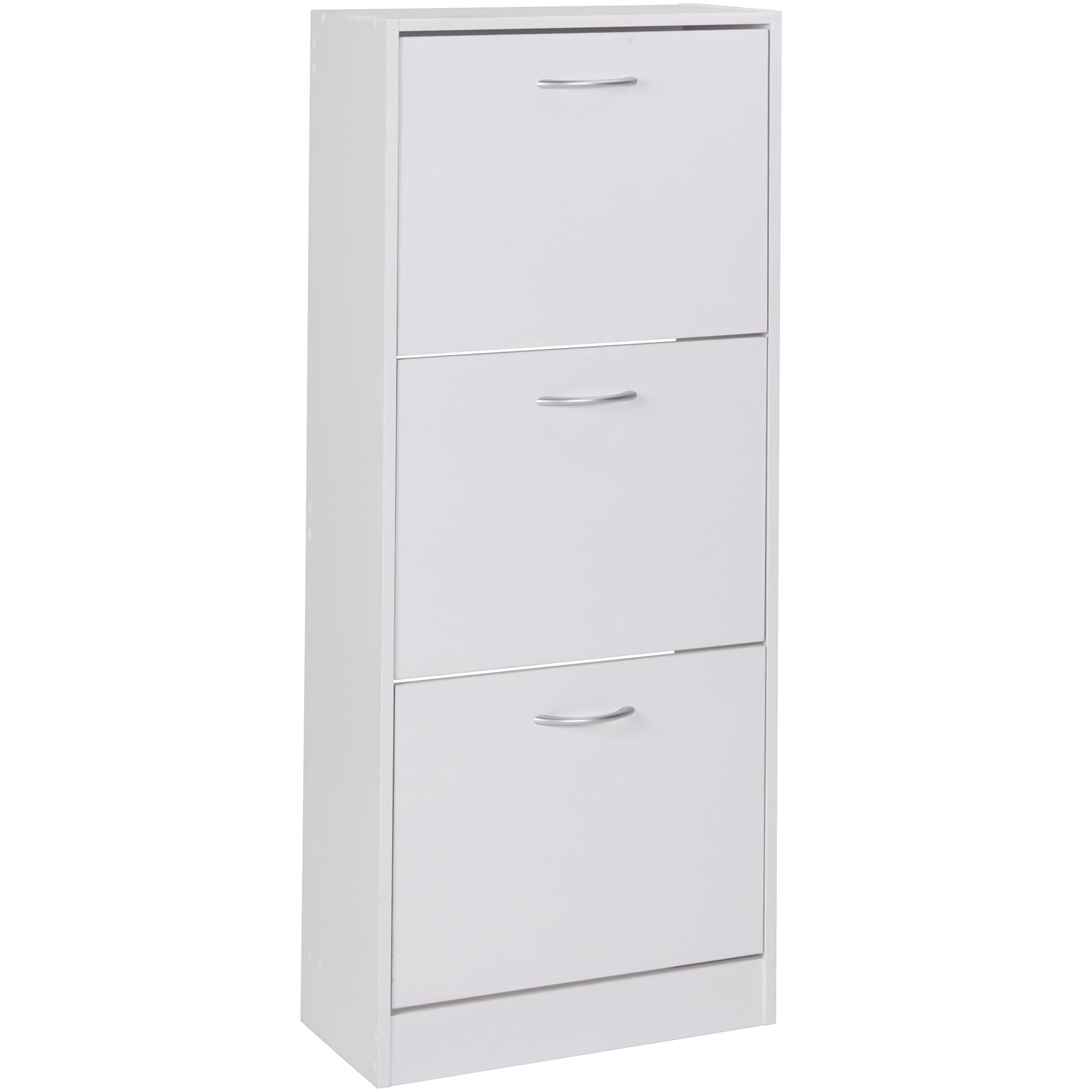 FineBuy Armadio per Scarpe Bianco 50x125x24 cm Legno Scarpiera da Interno | Armadio Piccolo da Ingresso Salvaspazio Moderna
