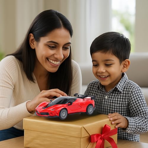 Image of High-Speed Remote Control Car for Kids | Rechargeable Lithium Battery | Type-C Charging | LED Headlights | Red