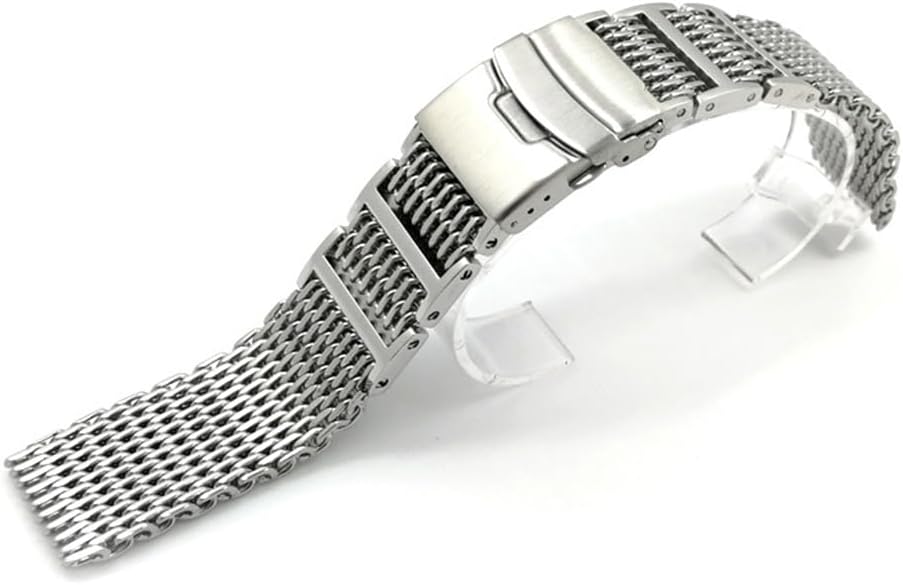Stainless Steel Watch Band - 22mm Quick Release Shark Mesh Metal Watch Bracelet Strap Replacement for Men Women - Image 5