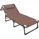 ZUXIAZHI Tumbona Sillas de jardín con Cojines para la Cabeza Silla Plegable reclinable para terraza Silla de Exterior con Ajuste de Cinco velocidades