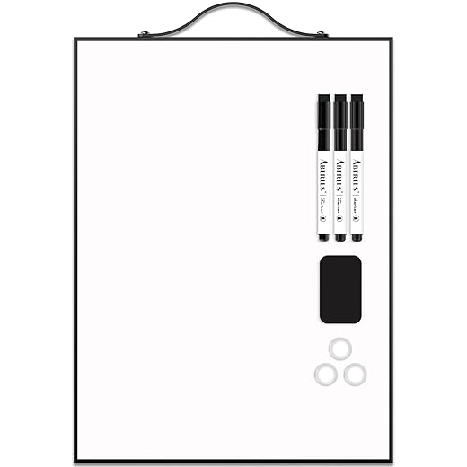 Small Dry Erase Board, 16" X 12" Portable Aluminum Frame Mini Whiteboard, Magnet Board for Wall, Magnetic Dry Erase Board with Holder, to Do List White Board for Office, Home, Kitchen, School, Kids