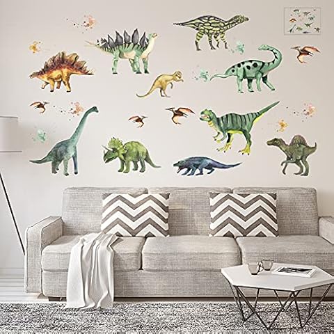Olyee 14 Pack Colourful Dinosaur Wall Stickers Cover