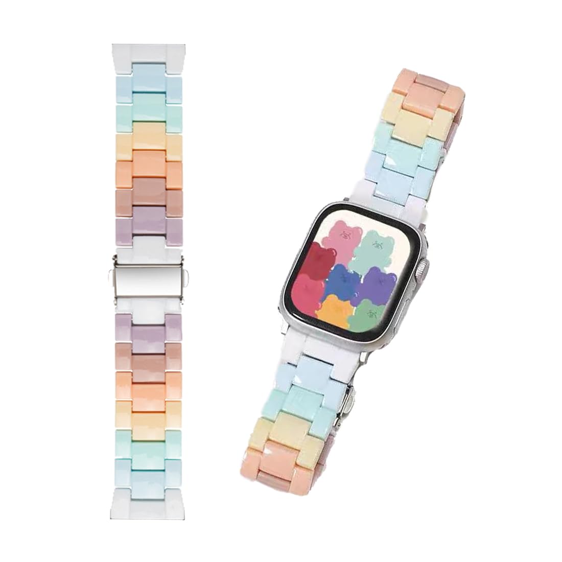Resin Watch Strap Compatible with Amazfit GTR 22 mm Straps, Men Women, Elegant Lightweight Resin Replacement Straps for Amazfit GTR2/2e, GTRmini, GTR3/3 Pro, GTR4/4 Pro, Colourful