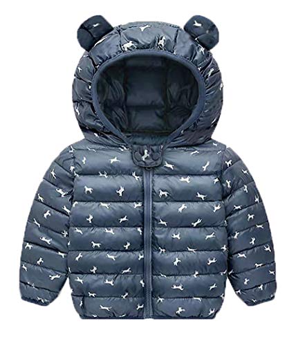 Baby Boys Girls Light Puffer Jacket Cartoon Bear Hoodie Coats Winter Down Cotton Outwear Green
