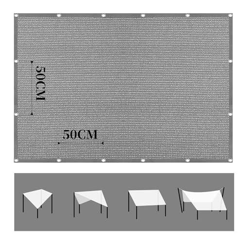 Toile rectangulaire avec œillets haute résistance gris clair - 7