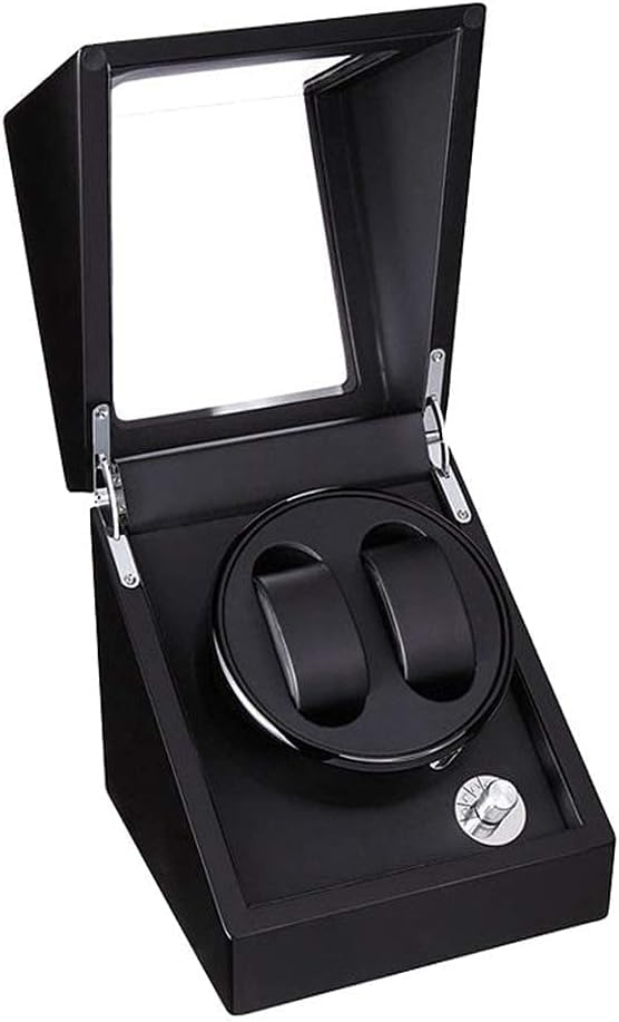 FENOKD Watch Winders, Double Automatic Watch Winder Box, Piano Paint Storage Case for 2 Wrist Watches Quiet Motor Viewing Windows