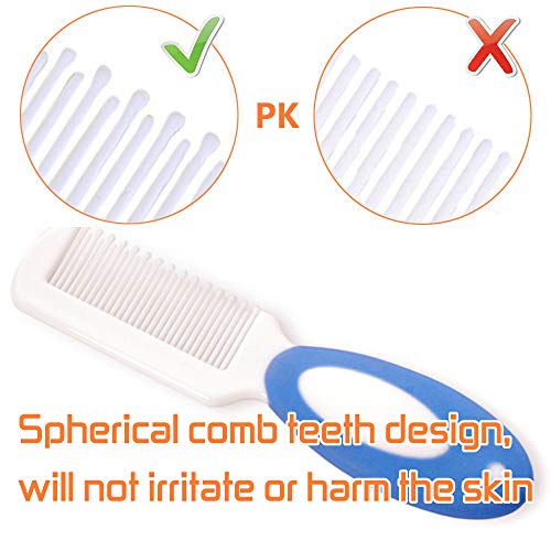 Baby haarbürste und Kamm Set für Neugeborene & Kleinkinder | Natürliche Weiche Ziegenborsten | Ideal für Cradle Cap | Geschenk zur Baby registrierung (Blau) – Bild 4