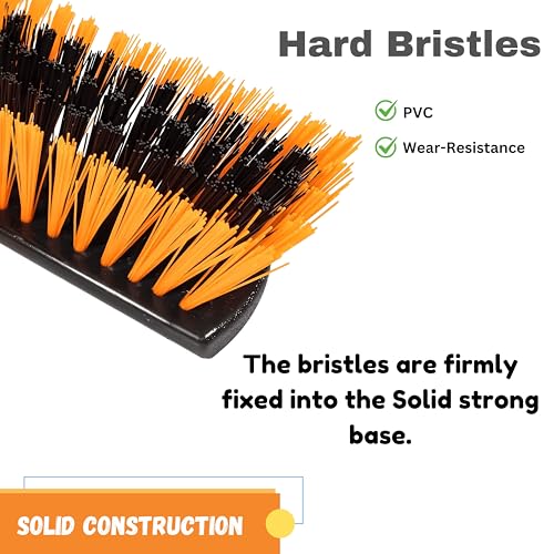 Image of Heavy Duty Large Cleaning Brush Push Broom with Durable PVC Bristles, 54 inch Tough Stainless Steel Long Handle for Outdoor, Garage, Deck, Driveway, Walkway, Balcony, Industrial, Wet & Dry Use